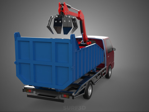 FFB FRESH FRUIT BUNCH PALM OIL GRABBER CRANE GRAPPLE CLAW TRUCK Model 3D