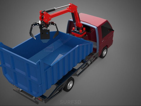 FFB FRESH FRUIT BUNCH PALM OIL GRABBER CRANE GRAPPLE CLAW TRUCK Model 3D