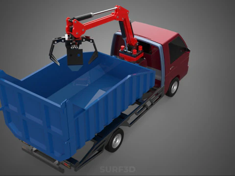 FFB FRESH FRUIT BUNCH PALM OIL GRABBER CRANE GRAPPLE CLAW TRUCK 3D Model