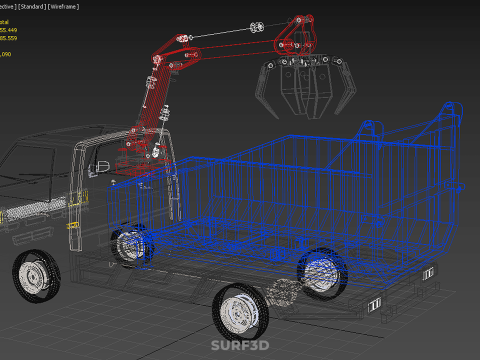 FFB FRESH FRUIT BUNCH PALM OIL GRABBER CRANE GRAPPLE CLAW TRUCK Model 3D