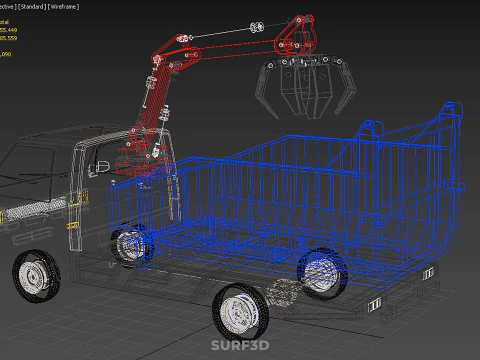 FFB FRESH FRUIT BUNCH PALM OIL GRABBER CRANE GRAPPLE CLAW TRUCK 3D Model