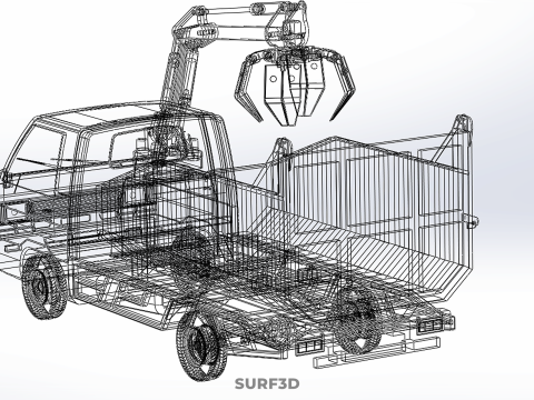 FFB FRESH FRUIT BUNCH PALM OIL GRABBER CRANE GRAPPLE CLAW TRUCK Model 3D