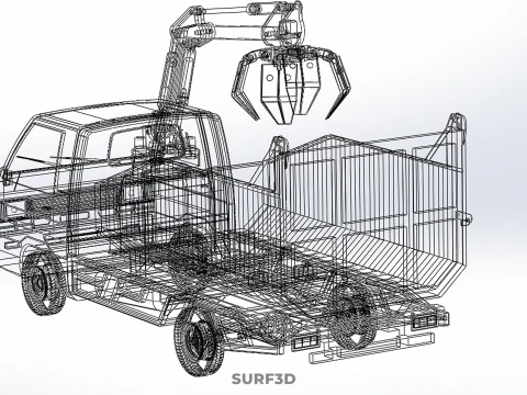 FFB FRESH FRUIT BUNCH PALM OIL GRABBER CRANE GRAPPLE CLAW TRUCK 3D Model