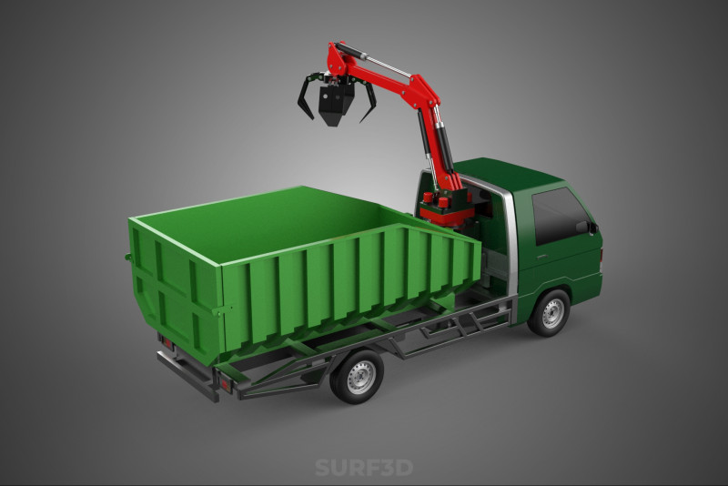 GRAPPLE TRUCK WOOD LOG TREE LOADER CRANE LIFT GRABBER PICKUP CAR Modelo 3D .c4d .max .obj .3ds .fbx .stl .blend