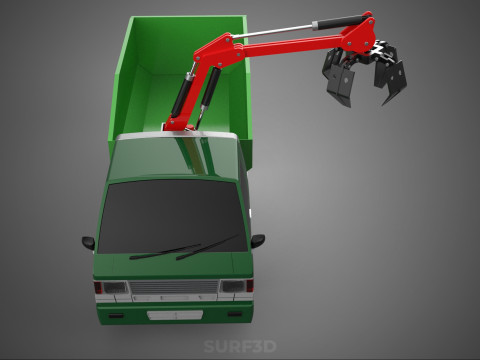 GRAPPLE TRUCK WOOD LOG TREE LOADER CRANE LIFT GRABBER PICKUP CAR Modelo 3D