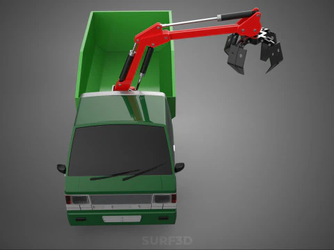 GRAPPLE TRUCK WOOD LOG TREE LOADER CRANE LIFT GRABBER PICKUP CAR 3D Model