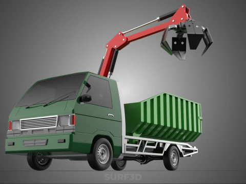 GRAPPLE TRUCK WOOD LOG TREE LOADER CRANE LIFT GRABBER PICKUP CAR 3D Model