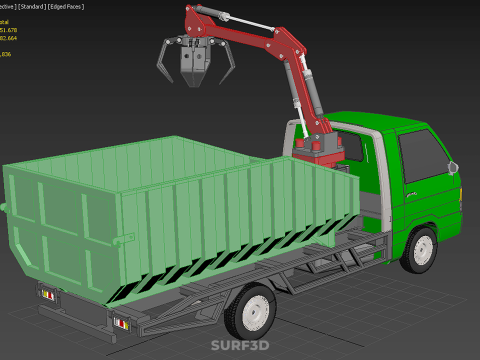 GRAPPLE TRUCK WOOD LOG TREE LOADER CRANE LIFT GRABBER PICKUP CAR Modelo 3D