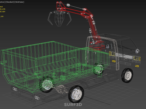 GRAPPLE TRUCK WOOD LOG TREE LOADER CRANE LIFT GRABBER PICKUP CAR Modelo 3D