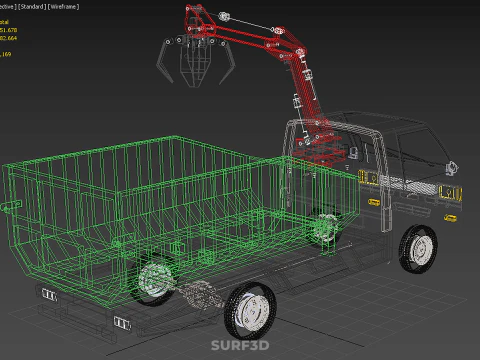 GRAPPLE TRUCK WOOD LOG TREE LOADER CRANE LIFT GRABBER PICKUP CAR 3D Model