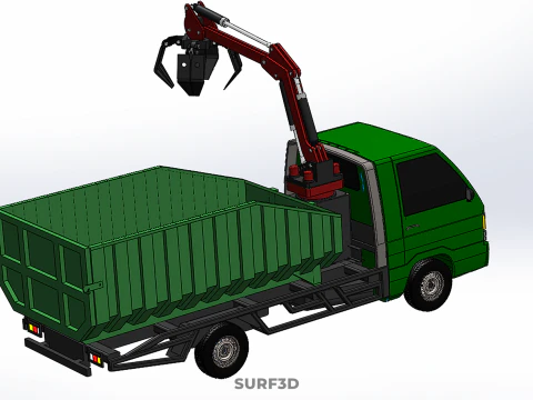 GRAPPLE TRUCK WOOD LOG TREE LOADER CRANE LIFT GRABBER PICKUP CAR 3D Model