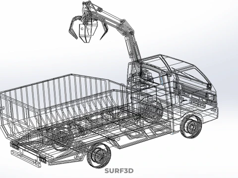 GRAPPLE TRUCK WOOD LOG TREE LOADER CRANE LIFT GRABBER PICKUP CAR 3D Model