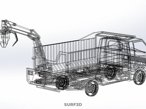 FRESH FRUIT BUNCH PALM OIL GRABBER CRANE GRAPPLE CLAW CAR TRUCK 3D Model