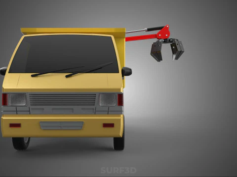 GARBAGE DUMP TRUCK GRAPPLE PICK UP SKIP BIN SCRAP GRABBER CRANE 3D Model