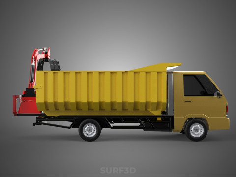 GARBAGE DUMP TRUCK GRAPPLE PICK UP SKIP BIN SCRAP GRABBER CRANE Modelo 3D