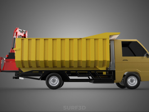 GARBAGE DUMP TRUCK GRAPPLE PICK UP SKIP BIN SCRAP GRABBER CRANE Modelo 3D