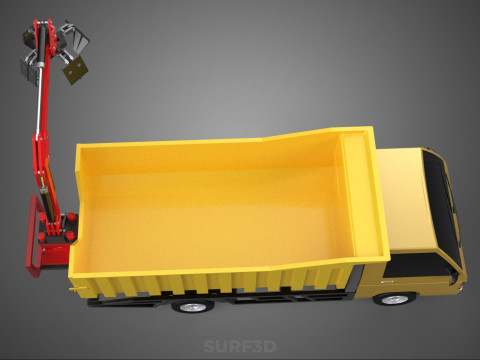 GARBAGE DUMP TRUCK GRAPPLE PICK UP SKIP BIN SCRAP GRABBER CRANE Modelo 3D