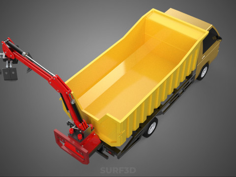 GARBAGE DUMP TRUCK GRAPPLE PICK UP SKIP BIN SCRAP GRABBER CRANE Modelo 3D
