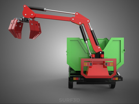 WOOD LOG TREE GRAPPLE TRUCK LOADER CRANE LIFT GRABBER L300 CAR 3Dモデル