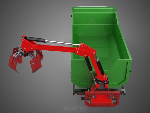 WOOD LOG TREE GRAPPLE TRUCK LOADER CRANE LIFT GRABBER L300 CAR 3Dモデル