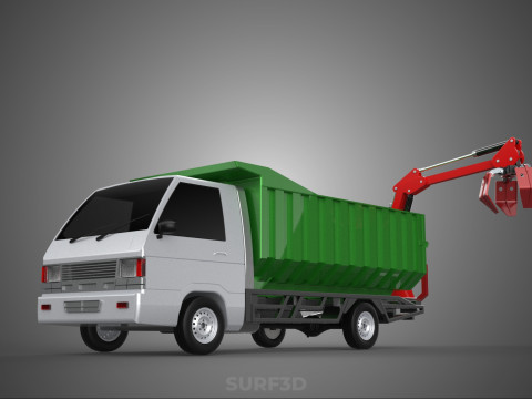 WOOD LOG TREE GRAPPLE TRUCK LOADER CRANE LIFT GRABBER L300 CAR 3Dモデル