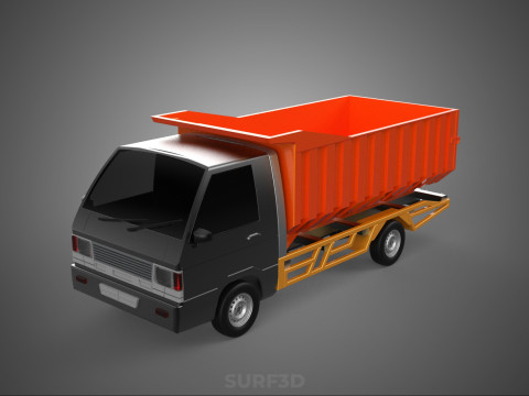SMALL TIPPER DUMP TRUCK PICK UP HYDRAULIC CONTAINER CAR VEHICLE 3D-Modell