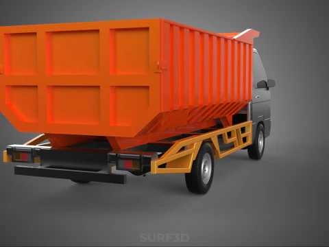 SMALL TIPPER DUMP TRUCK PICK UP HYDRAULIC CONTAINER CAR VEHICLE 3D Model