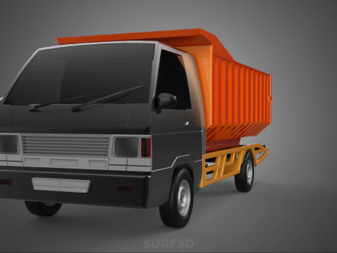 SMALL TIPPER DUMP TRUCK PICK UP HYDRAULIC CONTAINER CAR VEHICLE 3D Model