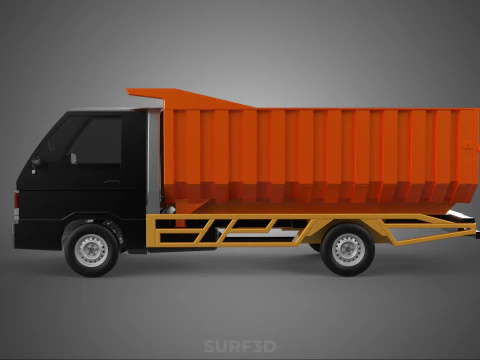 SMALL TIPPER DUMP TRUCK PICK UP HYDRAULIC CONTAINER CAR VEHICLE 3D Model