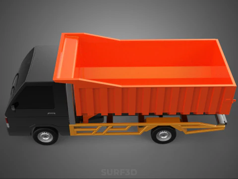 SMALL TIPPER DUMP TRUCK PICK UP HYDRAULIC CONTAINER CAR VEHICLE 3D Model
