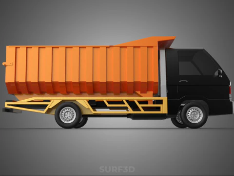 SMALL TIPPER DUMP TRUCK PICK UP HYDRAULIC CONTAINER CAR VEHICLE 3D Model