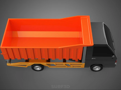 SMALL TIPPER DUMP TRUCK PICK UP HYDRAULIC CONTAINER CAR VEHICLE 3D Model