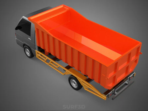 SMALL TIPPER DUMP TRUCK PICK UP HYDRAULIC CONTAINER CAR VEHICLE 3D Model