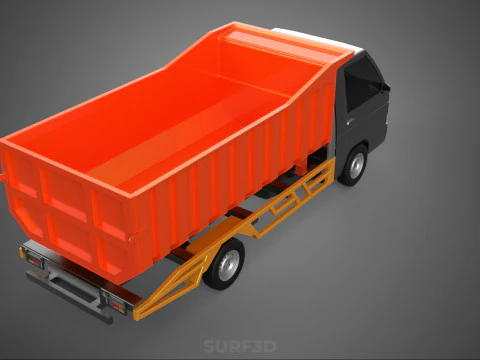 SMALL TIPPER DUMP TRUCK PICK UP HYDRAULIC CONTAINER CAR VEHICLE 3D Model