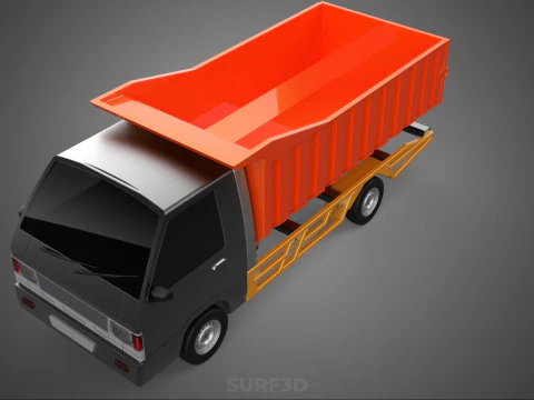 SMALL TIPPER DUMP TRUCK PICK UP HYDRAULIC CONTAINER CAR VEHICLE 3D Model