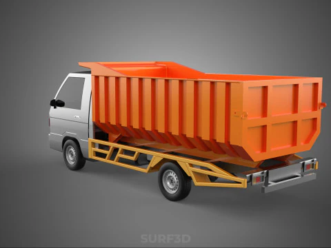 SMALL TIPPER DUMP TRUCK PICK UP HYDRAULIC CONTAINER CAR VEHICLE 3D Model