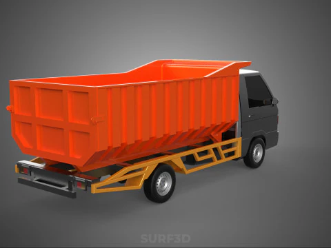 SMALL TIPPER DUMP TRUCK PICK UP HYDRAULIC CONTAINER CAR VEHICLE 3D Model