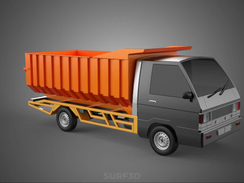 SMALL TIPPER DUMP TRUCK PICK UP HYDRAULIC CONTAINER CAR VEHICLE 3D Model