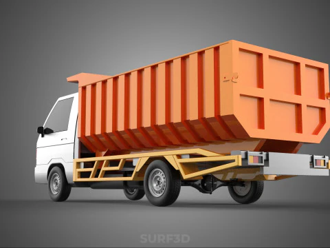 SMALL TIPPER DUMP TRUCK PICK UP HYDRAULIC CONTAINER CAR VEHICLE 3D Model