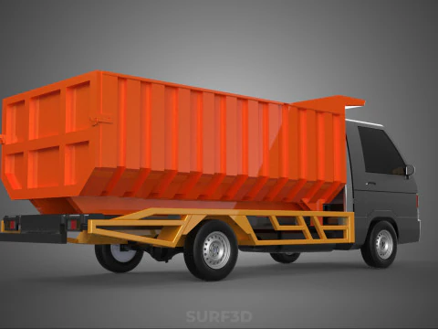 SMALL TIPPER DUMP TRUCK PICK UP HYDRAULIC CONTAINER CAR VEHICLE 3D Model