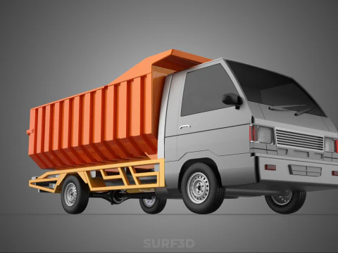 SMALL TIPPER DUMP TRUCK PICK UP HYDRAULIC CONTAINER CAR VEHICLE 3D Model