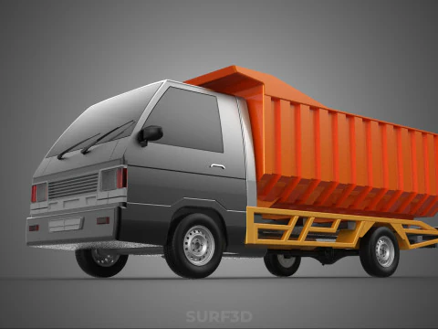 SMALL TIPPER DUMP TRUCK PICK UP HYDRAULIC CONTAINER CAR VEHICLE 3D Model