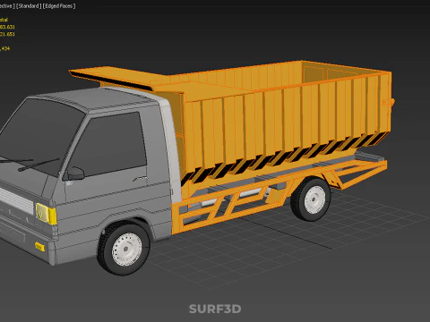 SMALL TIPPER DUMP TRUCK PICK UP HYDRAULIC CONTAINER CAR VEHICLE 3D Model