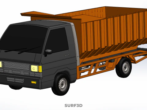 SMALL TIPPER DUMP TRUCK PICK UP HYDRAULIC CONTAINER CAR VEHICLE 3D Model