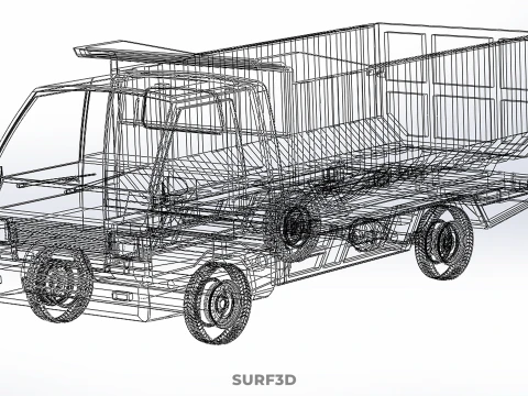 SMALL TIPPER DUMP TRUCK PICK UP HYDRAULIC CONTAINER CAR VEHICLE 3D Model
