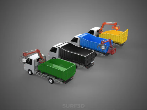 LKW-PICK-UP-DUMP-HYDRAULISCHER KRAN-LADER-GREIFER-GREIFER-KLAUE 3D Modell