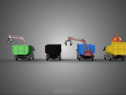 TRUCK PICK UP DUMP HYDRAULIC CRANE LOADER GRABBER GRAPPLE CLAW 3D Model