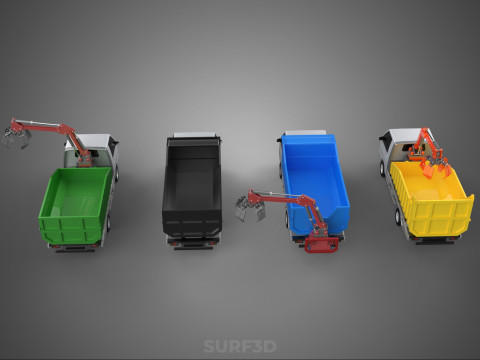 TRUCK PICK UP DUMP HYDRAULIC CRANE LOADER GRABBER GRAPPLE CLAW Modelo 3D