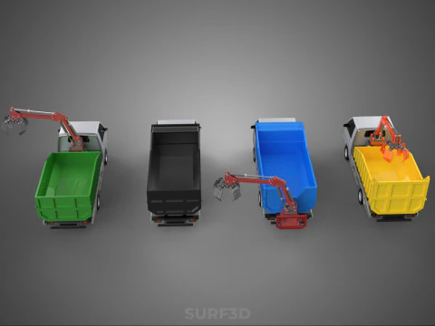 TRUCK PICK UP DUMP HYDRAULIC CRANE LOADER GRABBER GRAPPLE CLAW 3D Model