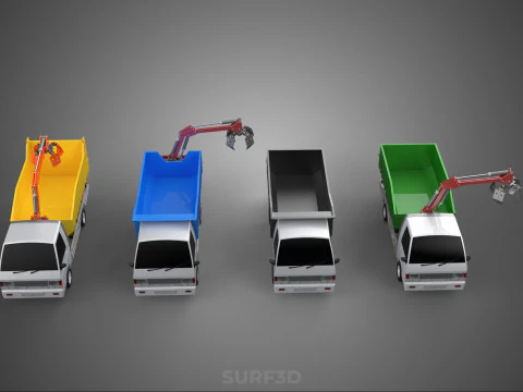 TRUCK PICK UP DUMP HYDRAULIC CRANE LOADER GRABBER GRAPPLE CLAW 3D Model